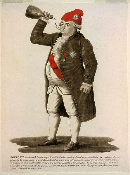 Louis XVI, avoit mis le Bonnet rouge, il avoit crie vive la nation, …1792