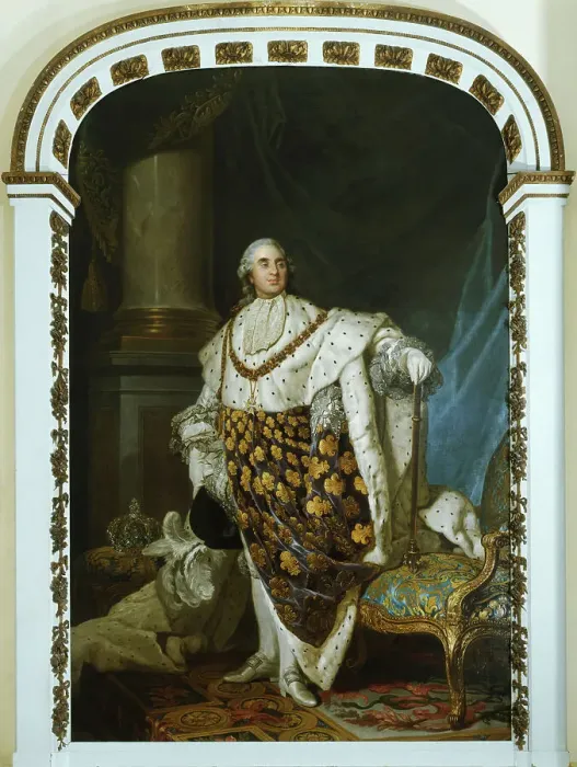 Framed Print : Louis XVI in coronation costume, c1777. Creator: Joseph Siffred Duplessis Framed Print : Louis XVI in coronation costume, c1777. Creator: Joseph Siffred Duplessis
