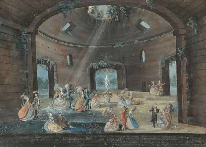 Framed Print : Louis XVI and Marie-Antoinette in the Temple of Venus at the Château de Presles, 1787. Creator: Pradel; J. (active 1780s) Framed Print : Louis XVI and Marie-Antoinette in the Temple of Venus at the Château de Presles, 1787. Creator: Pradel; J. (active 1780s)