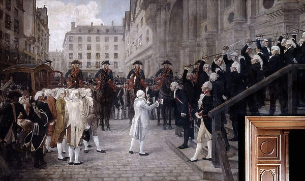 Louis XVI received by the new Mayor of Paris, July 17 1789, (19th  /  early 20th century). Artist: Jean-Paul Laurens