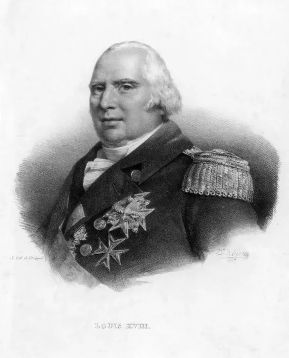 Framed Print : Louis XVIII, King of France, (1827). Artist: Delpech Framed Print : Louis XVIII, King of France, (1827). Artist: Delpech