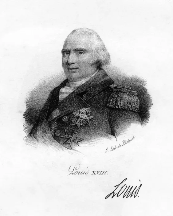 Framed Print : Louis XVIII, King of France, 19th century. Artist: Delpech Framed Print : Louis XVIII, King of France, 19th century. Artist: Delpech