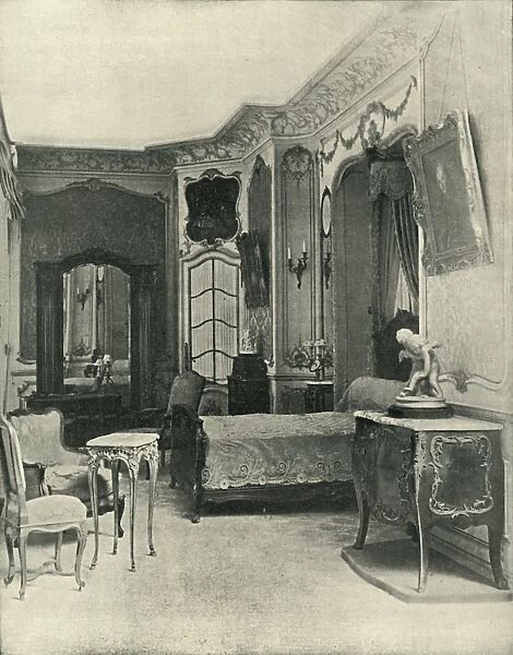 Louis XVs bedchamber, carried out by Maison Soubrier, (1903). Creator: Unknown