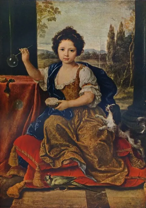 Framed Print : Louise Marie Anne de Bourbon, (1674-1681), illegitimate daughter of Louis XIV, c1680, (1911). Artist: Pierre Mignard Framed Print : Louise Marie Anne de Bourbon, (1674-1681), illegitimate daughter of Louis XIV, c1680, (1911). Artist: Pierre Mignard