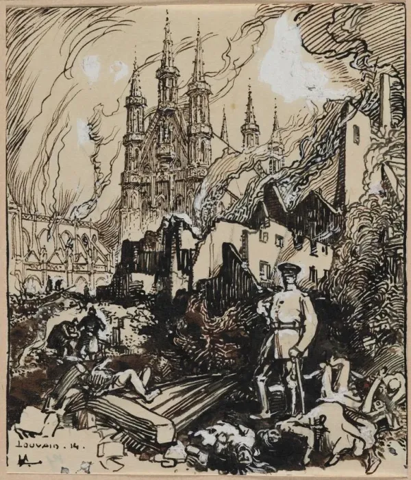 Framed Print : Louvain, 1914. Creator: Auguste Louis Lepere (French, 1849-1918) Framed Print : Louvain, 1914. Creator: Auguste Louis Lepere (French, 1849-1918)