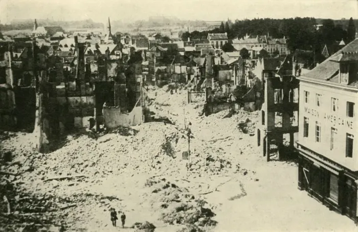 Framed Print : Louvain after the German Bombardment: one portion of the devastated town, c1914, (c1920) Framed Print : Louvain after the German Bombardment: one portion of the devastated town, c1914, (c1920)