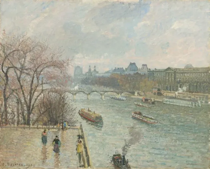 Framed Print : The Louvre, Afternoon, Rainy Weather, 1900. Creator: Camille Pissarro Framed Print : The Louvre, Afternoon, Rainy Weather, 1900. Creator: Camille Pissarro