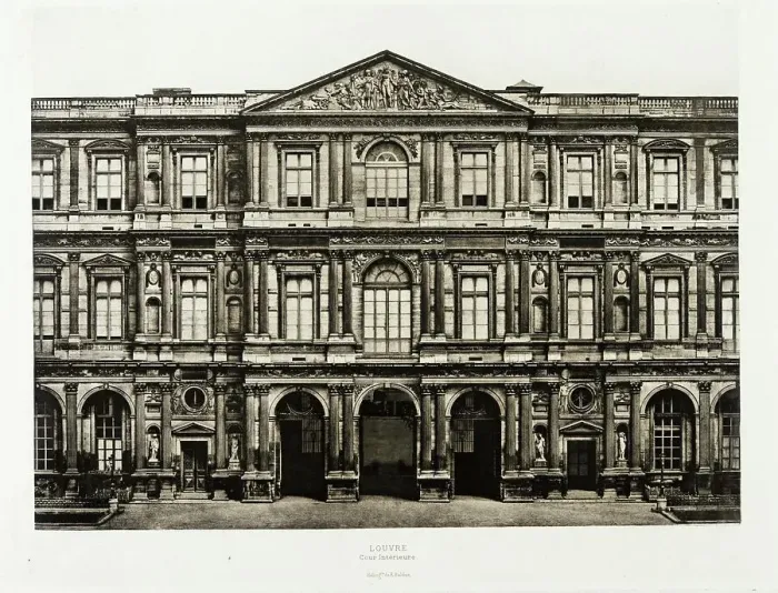 Framed Print : Louvre, cour intèrieure, c.1856. Creator: Edouard Baldus Framed Print : Louvre, cour intèrieure, c.1856. Creator: Edouard Baldus
