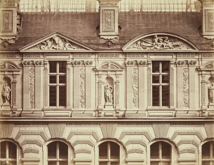 Framed Print : The Louvre, Cour Visconti, between 1853 and 1875. Creator: Edouard Baldus Framed Print : The Louvre, Cour Visconti, between 1853 and 1875. Creator: Edouard Baldus