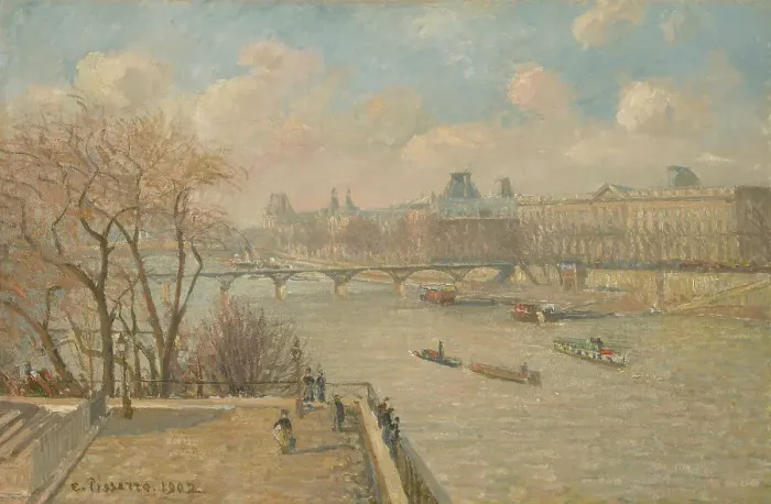 Framed Print : The Louvre From The Pont Neuf, 1902. Creator: Camille Pissarro Framed Print : The Louvre From The Pont Neuf, 1902. Creator: Camille Pissarro