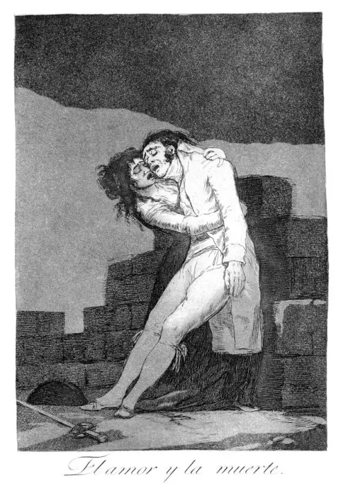 Framed Print : Love and death, 1799. Artist: Francisco Goya Framed Print : Love and death, 1799. Artist: Francisco Goya