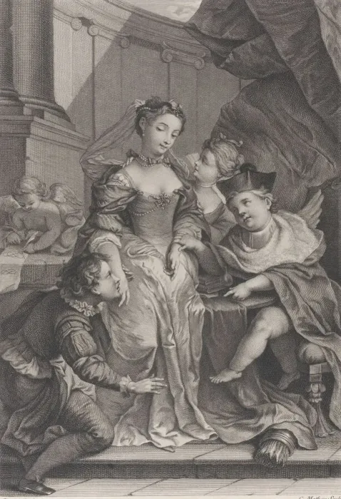 Framed Print : Love Doctor (L amour medecin), ca. 1730-50. Creator: C. Mathey Framed Print : Love Doctor (L amour medecin), ca. 1730-50. Creator: C. Mathey