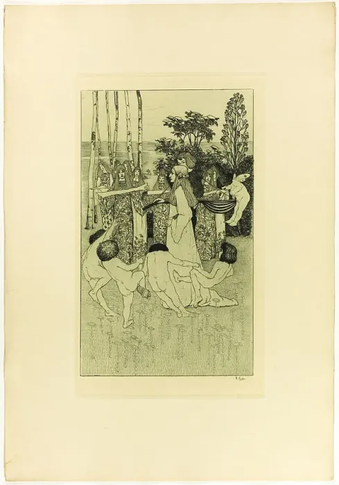 Framed Print : Love Dream, 1895. Creator: Heinrich Vogeler Framed Print : Love Dream, 1895. Creator: Heinrich Vogeler