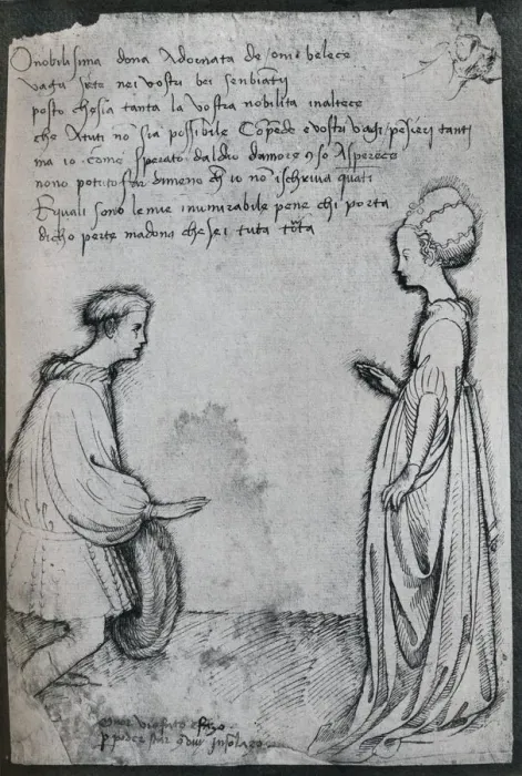 Framed Print : A Love Duet, (c15th century), 1925. Artist: Pisanello Framed Print : A Love Duet, (c15th century), 1925. Artist: Pisanello