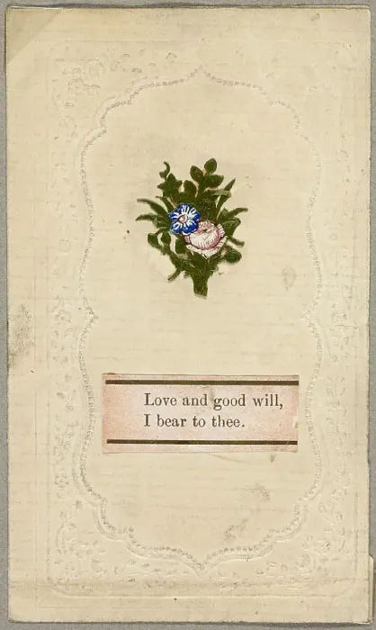 Framed Print : Love and Good Will, I Bear to Thee (Valentine), c.1830. Creator: Unknown Framed Print : Love and Good Will, I Bear to Thee (Valentine), c.1830. Creator: Unknown