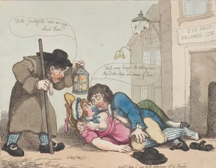 Framed Print : Love in the Gutter, July 8, 1800. July 8, 1800. Creator: Thomas Rowlandson Framed Print : Love in the Gutter, July 8, 1800. July 8, 1800. Creator: Thomas Rowlandson
