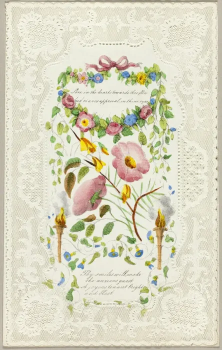 Framed Print : Love in the Hearts (Valentine), c. 1840. Creator: George Kershaw Framed Print : Love in the Hearts (Valentine), c. 1840. Creator: George Kershaw
