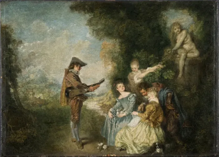 Framed Print : The Love Lesson, 1716-1717. Artist: Watteau, Jean Antoine (1684-1721) Framed Print : The Love Lesson, 1716-1717. Artist: Watteau, Jean Antoine (1684-1721)