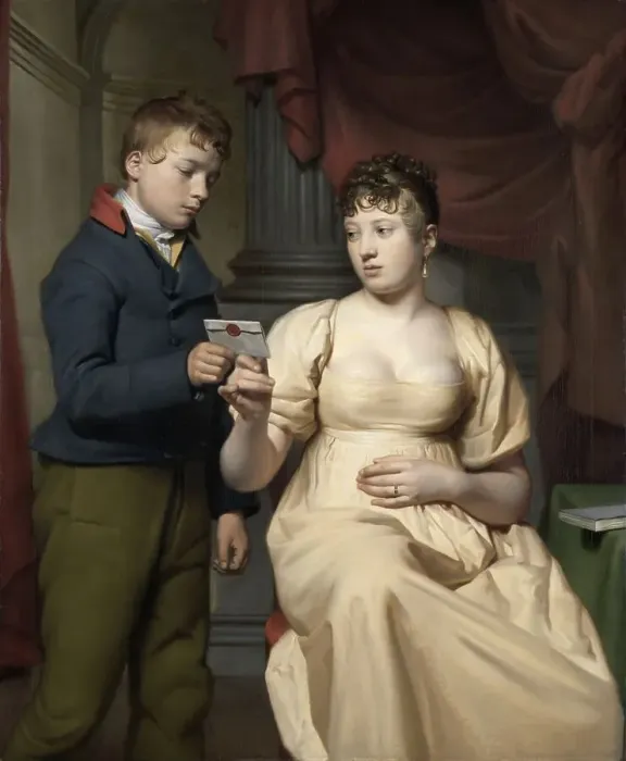 Framed Print : The Love Letter, 1808. Creator: Willem Bartel van der Kooi Framed Print : The Love Letter, 1808. Creator: Willem Bartel van der Kooi