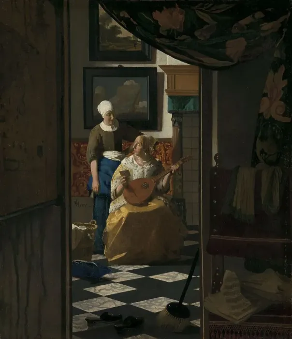 Framed Print : The Love Letter, c.1669-c.1670. Creator: Jan Vermeer Framed Print : The Love Letter, c.1669-c.1670. Creator: Jan Vermeer