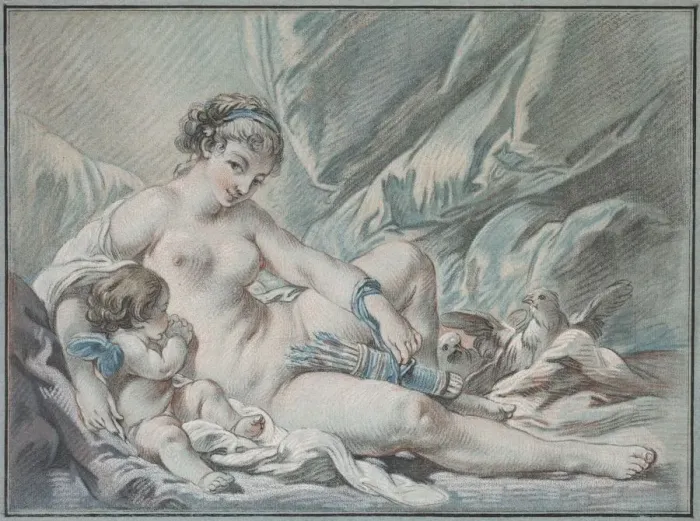 Framed Print : Love Requests Venus to Return His Weapons to Him, 1768. Creator: Louis-Marin Bonnet (French Framed Print : Love Requests Venus to Return His Weapons to Him, 1768. Creator: Louis-Marin Bonnet (French