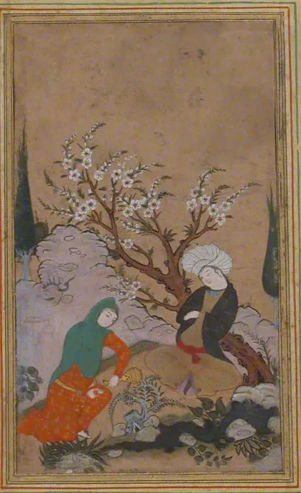 Framed Print : Love Scene, late 16th-early 17th century. Creator: Unknown Framed Print : Love Scene, late 16th-early 17th century. Creator: Unknown