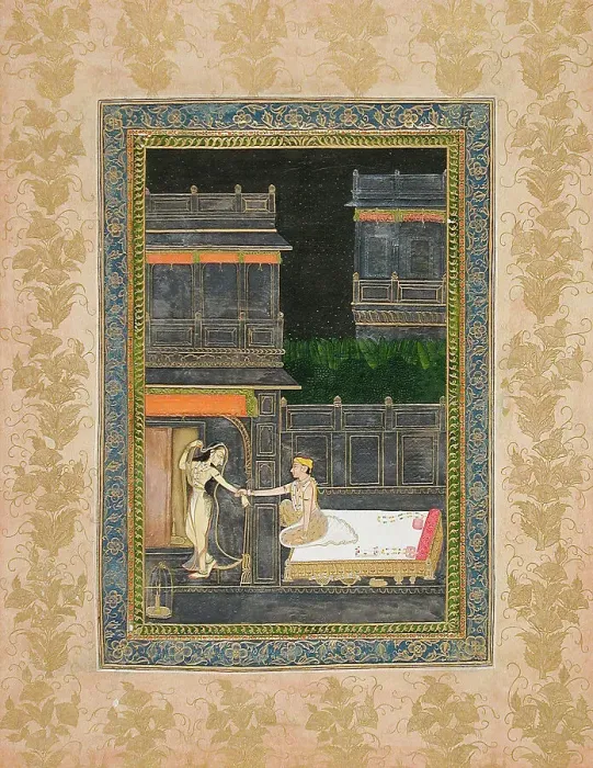 Framed Print : Love Scene at Night, between c1750 and c1800. Creator: Unknown Framed Print : Love Scene at Night, between c1750 and c1800. Creator: Unknown