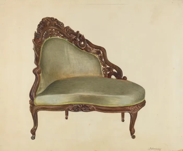 Framed Print : Love Seat, c. 1940. Creator: Joseph Rothenberg Framed Print : Love Seat, c. 1940. Creator: Joseph Rothenberg
