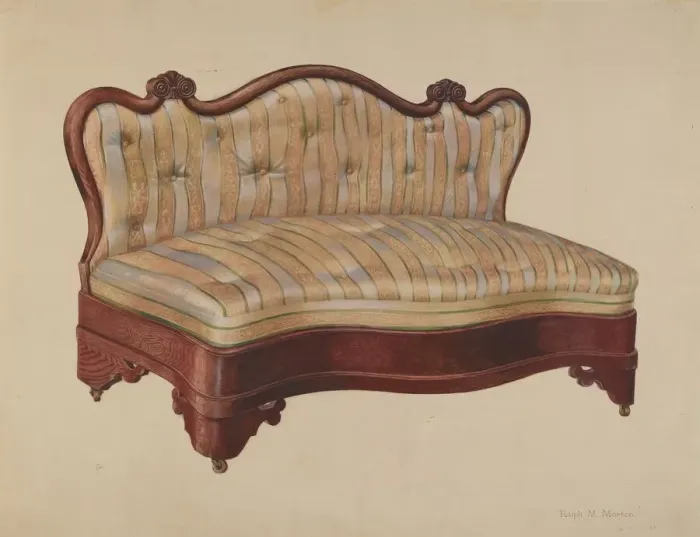 Framed Print : Love Seat, c. 1942. Creator: Ralph Morton Framed Print : Love Seat, c. 1942. Creator: Ralph Morton
