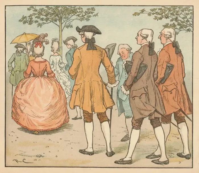 Framed Print : Her love was sought... By twenty beaux and more, c1885, (1934). Creator: Randolph Caldecott Framed Print : Her love was sought... By twenty beaux and more, c1885, (1934). Creator: Randolph Caldecott