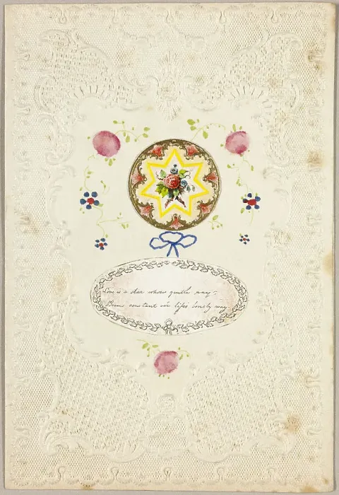 Framed Print : Love is a Star (Valentine), c.1840. Creator: Unknown Framed Print : Love is a Star (Valentine), c.1840. Creator: Unknown
