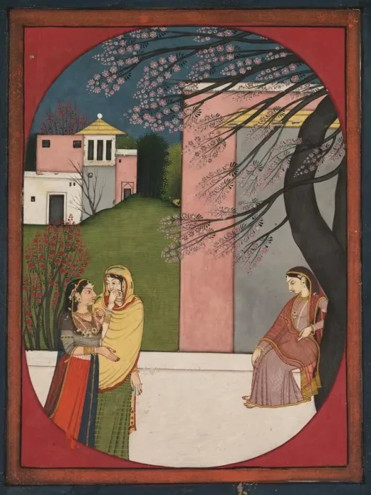 Framed Print : The Lovelorn Heroine, from a Sat Sai of Bihari, 1780-90. Creator: Unknown Framed Print : The Lovelorn Heroine, from a Sat Sai of Bihari, 1780-90. Creator: Unknown