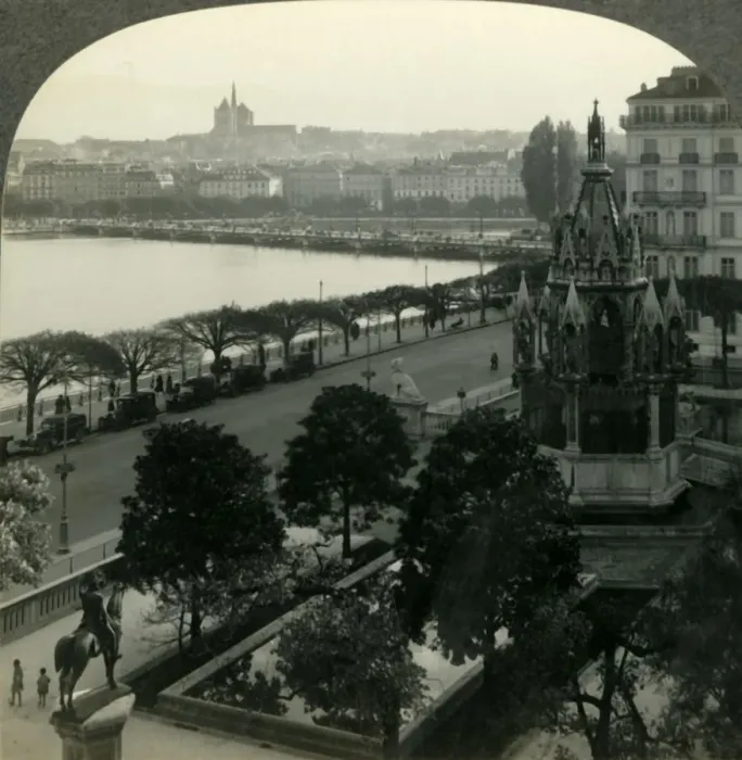 Framed Print : Lovely Geneva, Home of the League of Nations, Switzerland, c1930s. Creator: Unknown Framed Print : Lovely Geneva, Home of the League of Nations, Switzerland, c1930s. Creator: Unknown