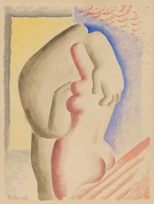 Framed Print : Lovers, 1930-1931. Creator: Mikulas Galanda Framed Print : Lovers, 1930-1931. Creator: Mikulas Galanda