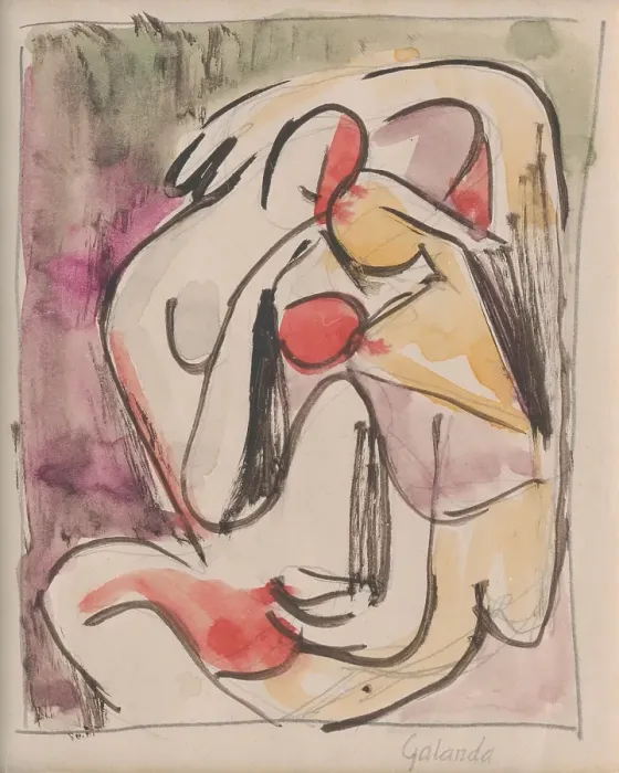 Framed Print : Lovers, 1935-1938. Creator: Mikulas Galanda Framed Print : Lovers, 1935-1938. Creator: Mikulas Galanda