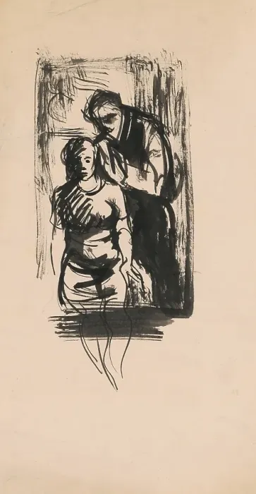 Framed Print : Lovers, 1940-1944. Creator: Jan Novak Framed Print : Lovers, 1940-1944. Creator: Jan Novak