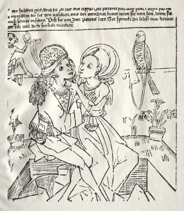 Framed Print : The Lovers, c. 1470. Creator: Unknown Framed Print : The Lovers, c. 1470. Creator: Unknown