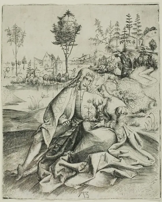 Framed Print : Two Lovers, c. 1500. Creator: Master MZ Framed Print : Two Lovers, c. 1500. Creator: Master MZ