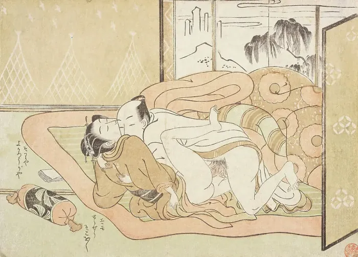 Framed Print : Lovers, c1765. Creator: Suzuki Harunobu Framed Print : Lovers, c1765. Creator: Suzuki Harunobu