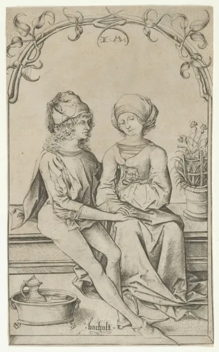 Framed Print : The Lovers. Creator: Israhel van Meckenem Framed Print : The Lovers. Creator: Israhel van Meckenem