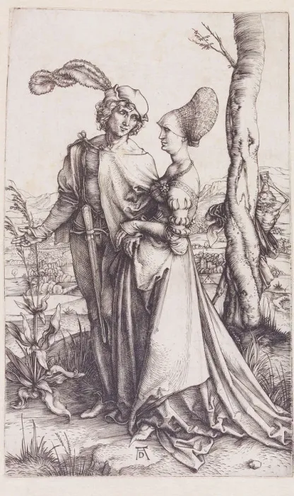 Framed Print : The Lovers and death (The walk) Framed Print : The Lovers and death (The walk)