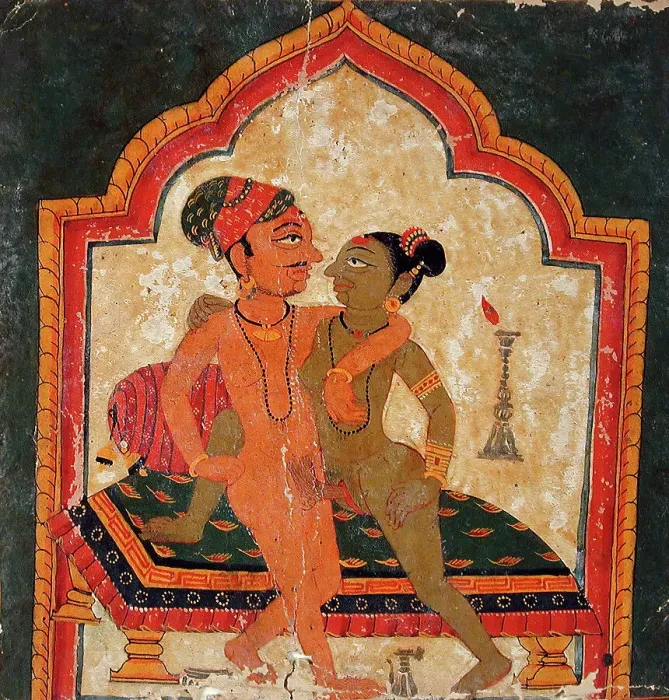 Framed Print : Lovers Embracing, Folio from an Album of Erotica, c1675. Creator: Unknown Framed Print : Lovers Embracing, Folio from an Album of Erotica, c1675. Creator: Unknown