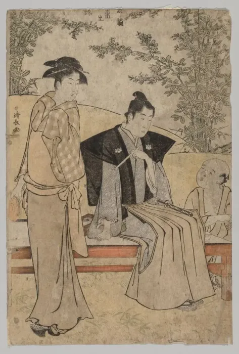 Framed Print : Two Lovers (from the series Brocades of the East in Fashion), 1752-1815. Creator: Torii Kiyonaga Framed Print : Two Lovers (from the series Brocades of the East in Fashion), 1752-1815. Creator: Torii Kiyonaga