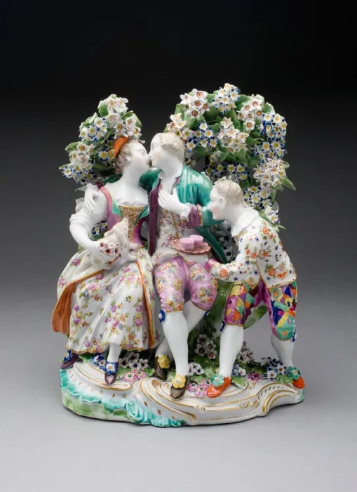 Framed Print : Lovers and Jester, Derby, c. 1765. Creator: Derby Porcelain Manufactory England Framed Print : Lovers and Jester, Derby, c. 1765. Creator: Derby Porcelain Manufactory England