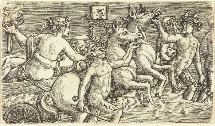 Framed Print : Lovers led by Seagods on Triumph, c. 1520 / 1525. Creator: Albrecht Altdorfer Framed Print : Lovers led by Seagods on Triumph, c. 1520 / 1525. Creator: Albrecht Altdorfer