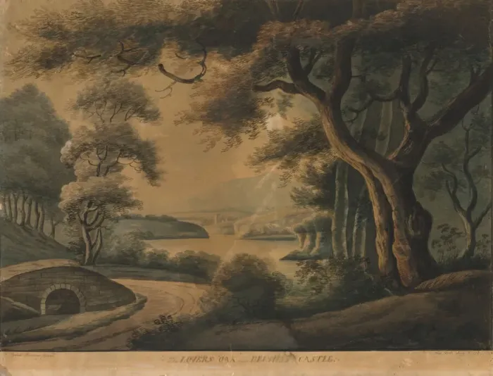 Framed Print : The Lovers Oak near Delville Castle, late 18th century? Creator: Sarah Broome Framed Print : The Lovers Oak near Delville Castle, late 18th century? Creator: Sarah Broome