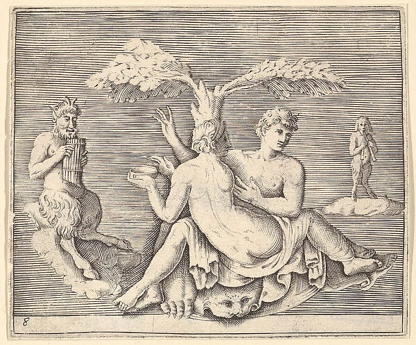 Two Lovers with Pan, published ca. 1599-1622. Creator: Unknown