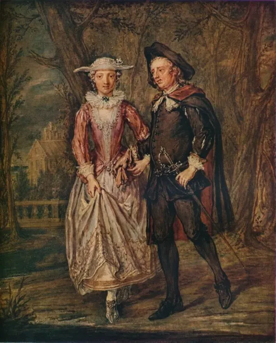 Framed Print : Lovers in a Park, 1745 (1931). Artist: Marcellus Laroon the Younger