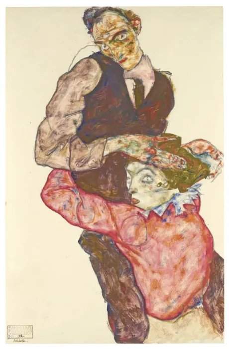 Framed Print : Two lovers (Self Portrait With Wally), 1914-1915. Artist: Schiele, Egon (1890-1918) Framed Print : Two lovers (Self Portrait With Wally), 1914-1915. Artist: Schiele, Egon (1890-1918)