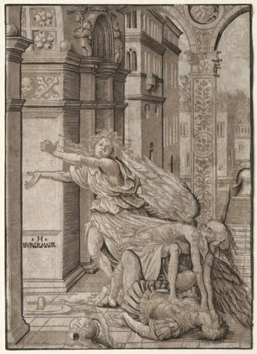 Framed Print : The Lovers Surprised by Death, 1510. Creator: Hans Burgkmair (German, 1473-1531) Framed Print : The Lovers Surprised by Death, 1510. Creator: Hans Burgkmair (German, 1473-1531)